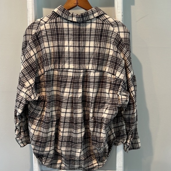 FRENCH connection plaid flannel oversized pullover tunic top size extra small/s - Picture 8 of 8